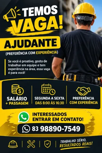 Vaga para ajudante 