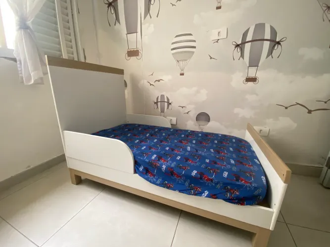 Kit Completo berço + cama + cômoda + guarda roupa