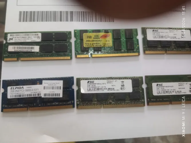 Memória ram 2gb ddr3 e ddr2