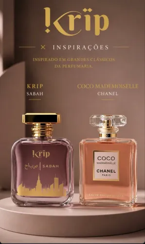 Perfume luxuoso da perfumaria árabe Krip inspirado no coco Chanel