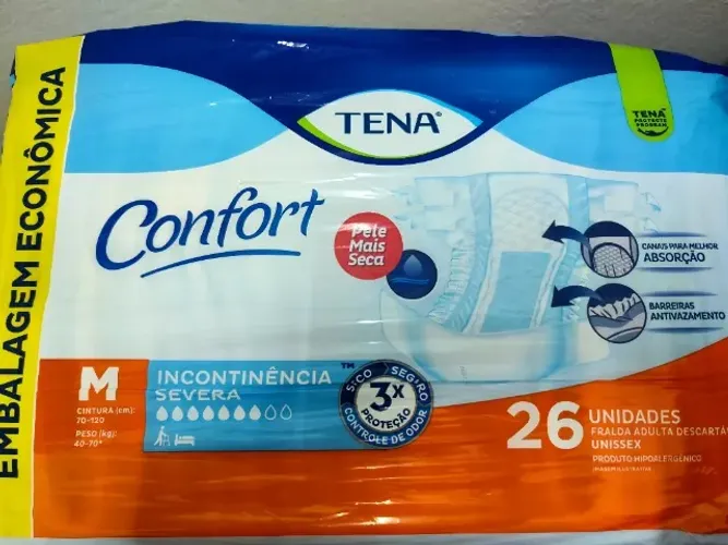 VENDO 01 PACOTE DE FRALDA TENA CONFORT ADULTO TAMANHO/M COM 26 UNIDADES.