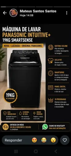Máquina de lavar Panasonic 19kg
