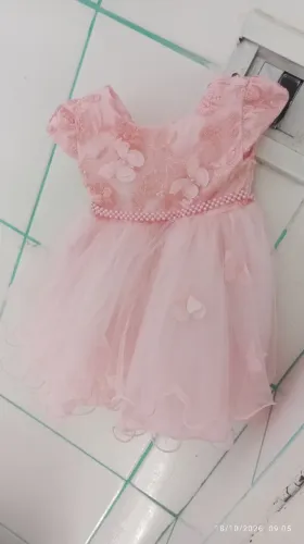 Vestido de Festa Infantil Rosa Bebê R$140.00 por R$90.00