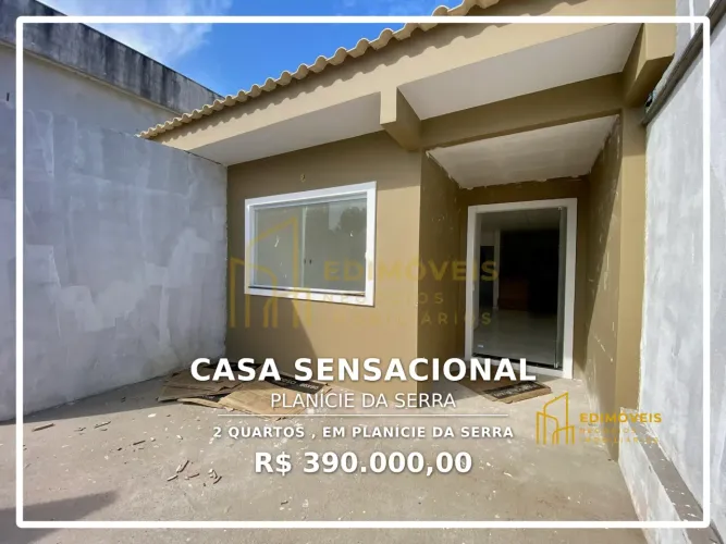 Casa incrível em Planície da Serra! 2 quartos e 2 vagas de garagem.