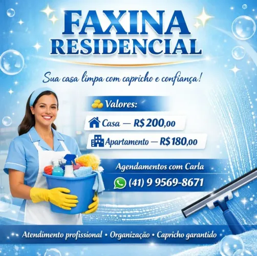 Trabalho de diarista serviços domésticos casa apto e escritório 