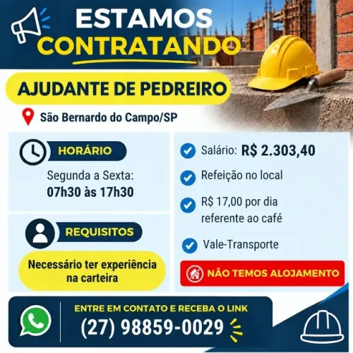 AJUDANTE DE PEDREIRO