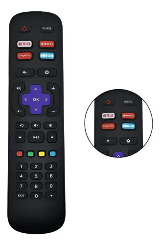 Controle Compatível Smart Tv Roku Aoc / Philco / Semp Tcl Preto