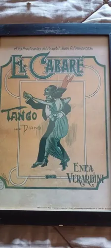 quadro tango vintage. moldurado c vidro. lindo! 22cm. larg e 32cm alt.
