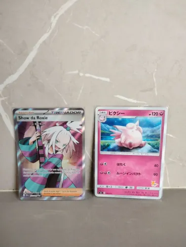 Kit de Cartas Pokémon TCG Original Show da Roxie, Clefable e Togekiss em Japonês.