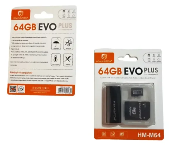 Cartão Memória 64gb Micro Sd Com Kit Adaptador Para Câmera - H'MASTON