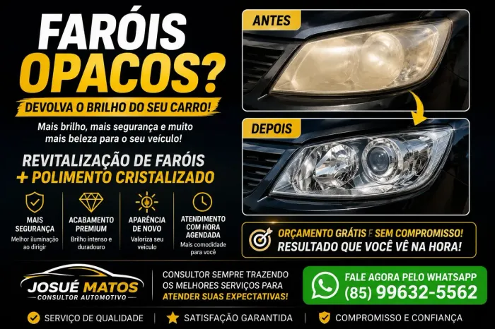 FARÓIS OPACOS? DEVOLVA O BRILHO DO SEU CARRO!