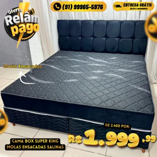 Cama Box Super King Molas Ensacadas Salinas oferta imperdível 
