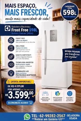 Refrigerador Electrolux DB84 598L Branca usada e excelentes condições