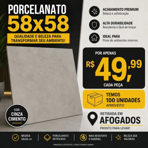 Lote de porcelanato 58x58