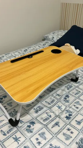 Mesa portátil dobrável para notebook com porta-copos