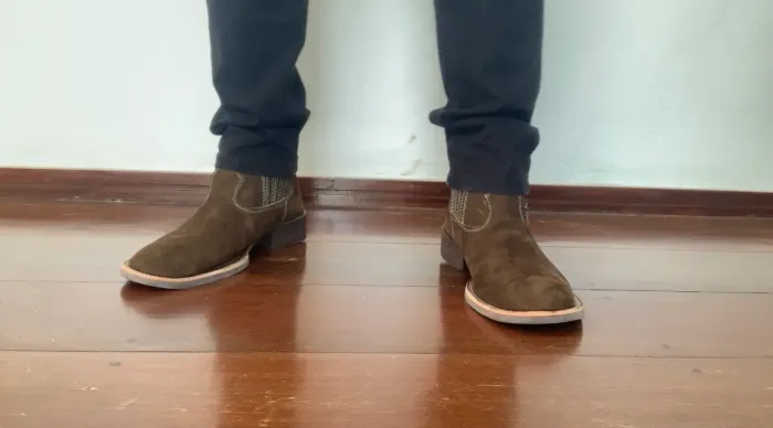 bota botina texana numero 41 top couro legitimo nobuck forrada internamente alto conforto