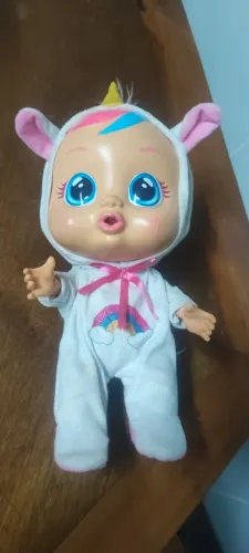 Boneca Cry Babies Dreamy Unicórnio Original - Usada em Bom Estado