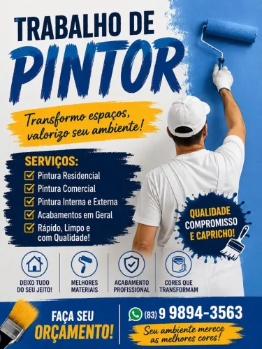 Trabalho  com pintura em geral na diária ou contrato 
