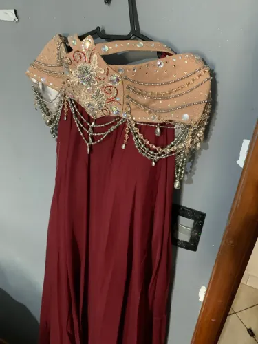 Roupa de Dança do Ventre Vinho G 46