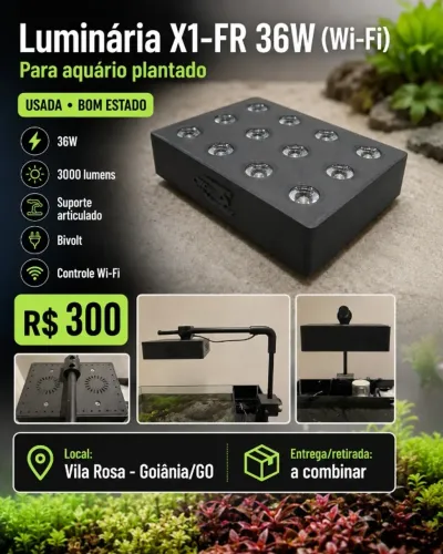 Luminária controlada por (WI-FI) para aquário plantado
