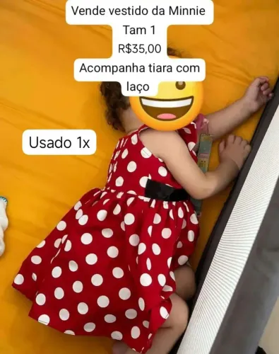 Vendo vestido Minnie tamanho 1