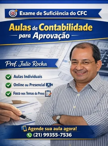 Aulas de temas específicos para exame de Suficiência do Conselho Federal de Contabilidade.