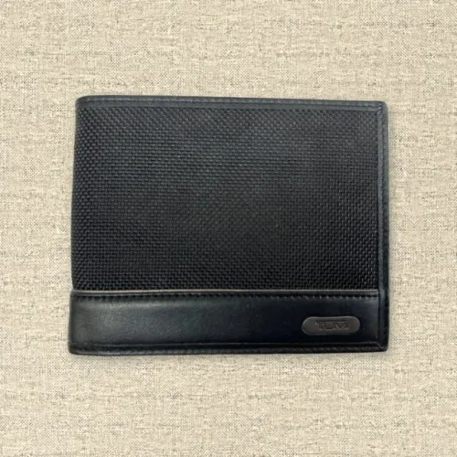 Carteira Tumi Alpha Double Billfold Preta Nylon Balístico Porta Cartões Original Seminova