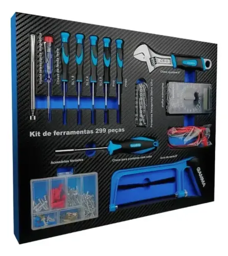 Jogo Kit Maleta Ferramentas 299 Peças Gamma G19565ac