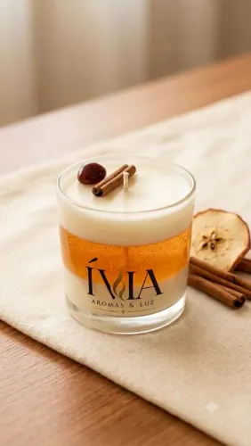 Vela Aromática Maçã com Canela - ÍVIA Aromas & Luz