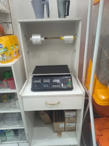 Expositor ração, balcão balança para Pet Shop