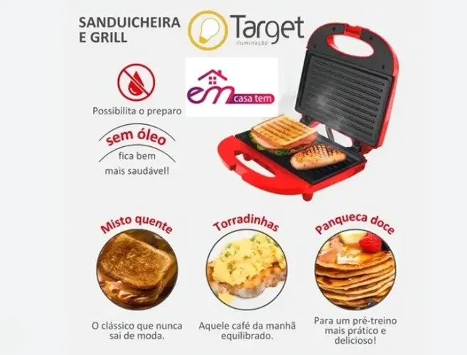 Sanduicheira Prime Excelence Profissinal Vermelha 800W - 127V Caixa Lacrada Ultima Unidad
