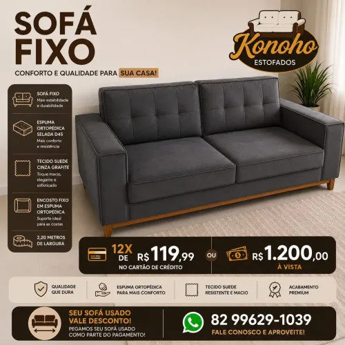 Sofá com base de madeira (Novo)