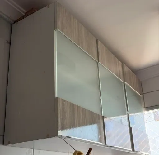 Armário de Cozinha Aéreo Portas com Vidro