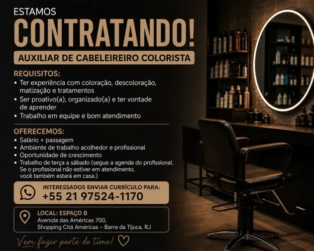 Vaga - Auxiliar de Cabeleireiro