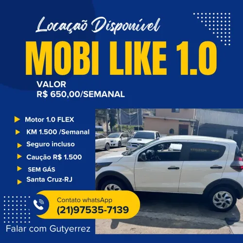 Aluguel carro  Mobi Para Uber /99/in drive 