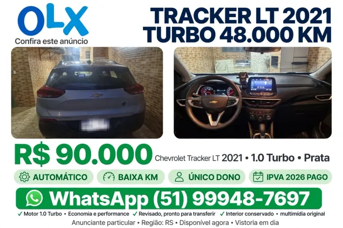 Chevrolet Tracker LT 1.0 Turbo 12V Flex AUT 2021