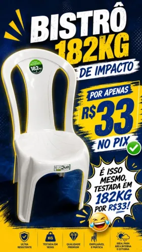 Cadeira DuoPlastic Extra Forte.