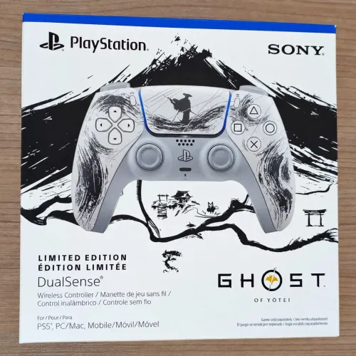 Controle DualSense PS5 Ghost of Tsushima Edição Limitada Branco