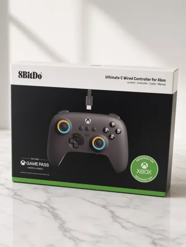 controle 8BitDo Ultimate C com fio para Xbox Series X|S, Xbox One e PC