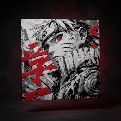 Quadro Naruto Uzumaki em Relevo Decoração