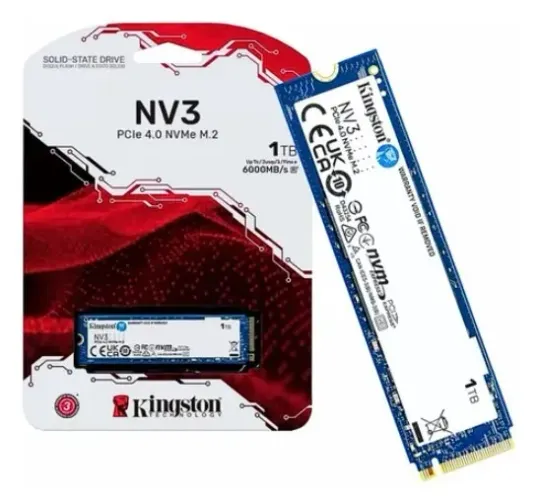 SSD KINGSTON NV3 1TB M.2 2280 NVME PCIe 4.0 - Produto novo, lacrado e original