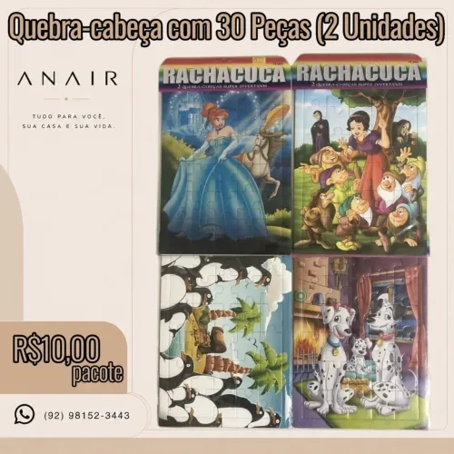 Quebra-cabeça com 30 Peças (2 Unidades)