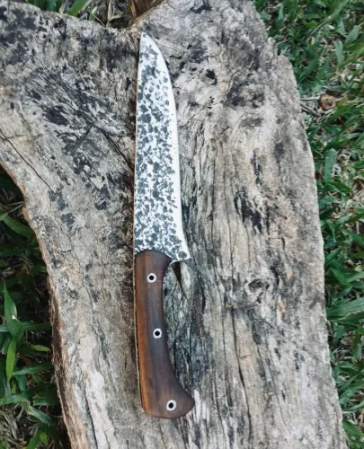 Faca Artesanal P/ Churrasco Gaúcho Aço Carbono Cabo Madeira