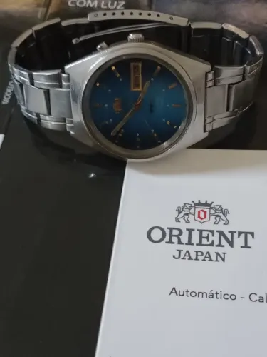 ORIENT três estrelas automático azul anos 2000