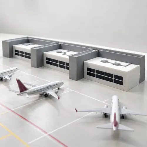 Maquete Aeromodelismo Terminal de Passageiros TPS 1:200 Diorama