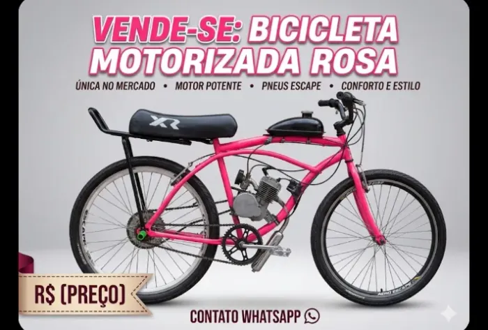 Bicicleta motorizada feminina motor 80 cilindrada