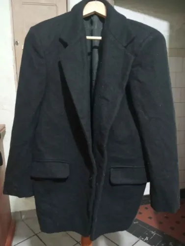Blazer Preto de Lã com Forro Acetinado Tamanho G