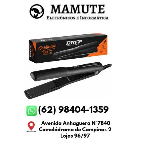 Chapinha Taiff Cerâmica 180°c Bivolt Profissional Preta pranchinha