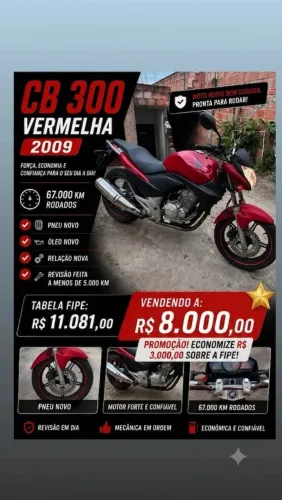 CB 300 pouco rodada