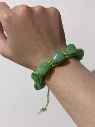 Pulseira com Pedras Verde Claro Acessórios Moda Feminina 